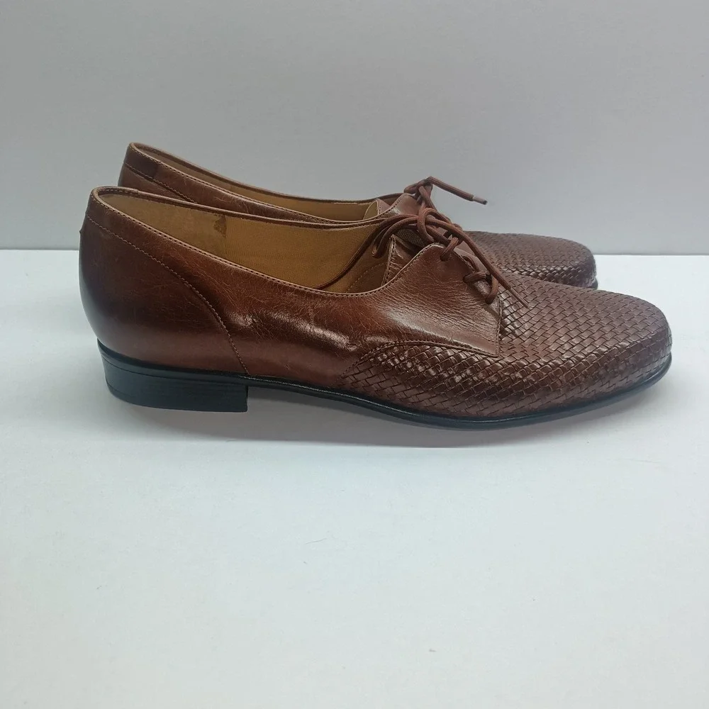 Trotter's‎ Men's Size 7 Brown Herringbone Oxford Loafers